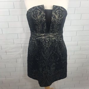 Express metallic dress 12 tube halter holiday blac